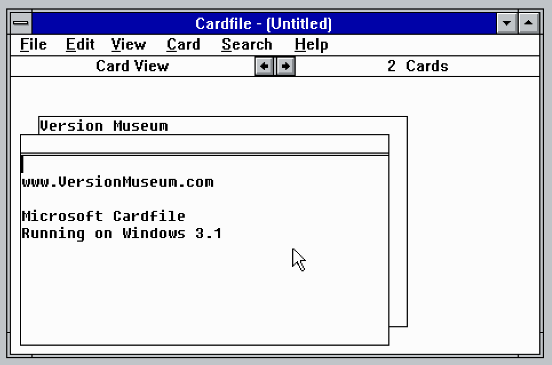 Microsoft Cardfile on Windows 3.1 (1992)